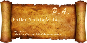 Palku Archibáld névjegykártya